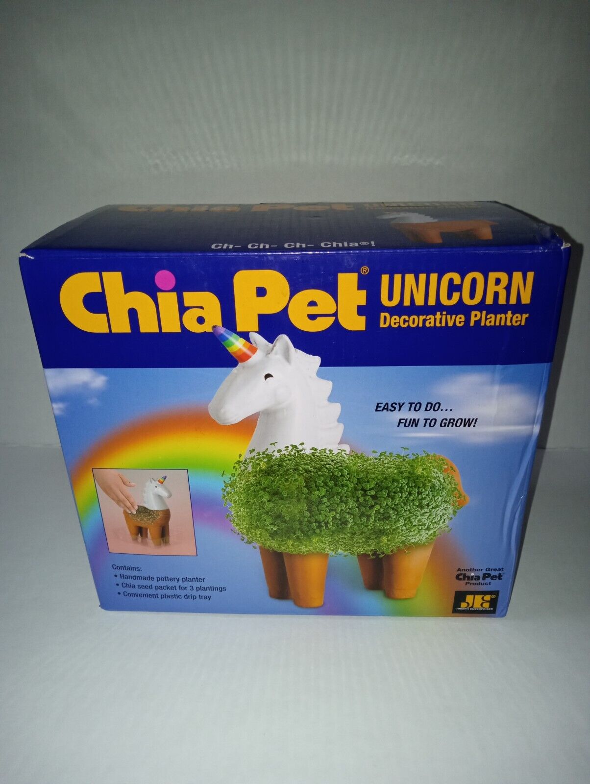 Chia Pet Unicorn with Seed Pack Decorative Pottery Planter New Open Box