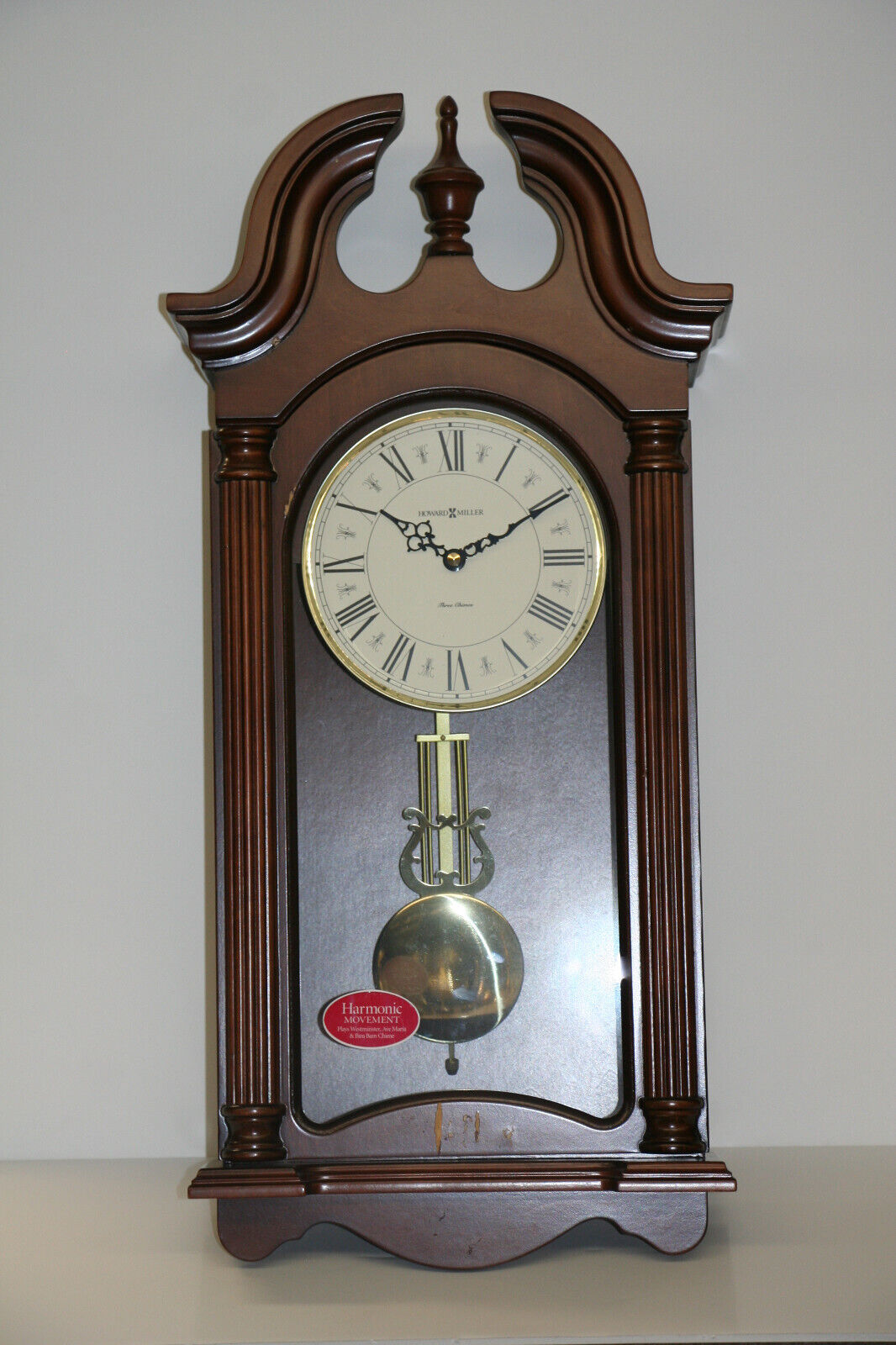 Howard Miller Everett Windsor Cherry Wall Clock  UNTESTED
