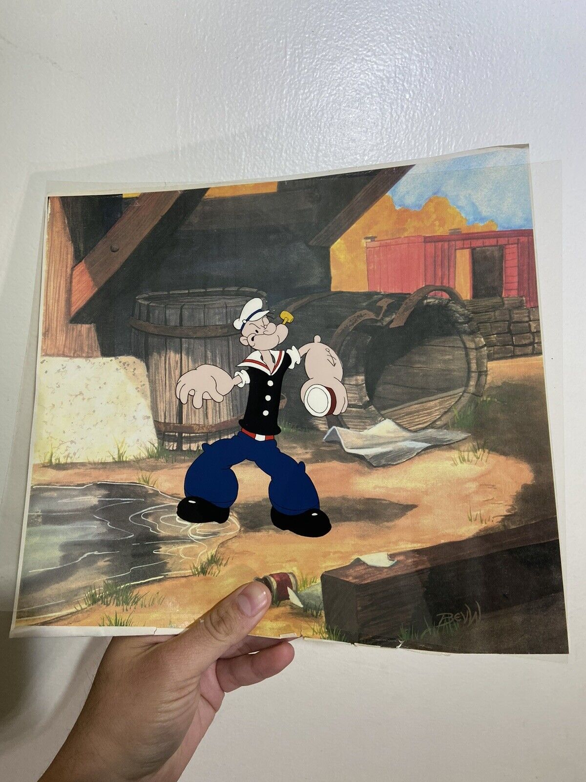 Popeye The Sailor Man Original production animation Hand Painted Cel vintage 