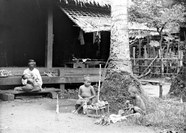 Young Children S Toys Myanmar Burmese In 1890 OLD PHOTO