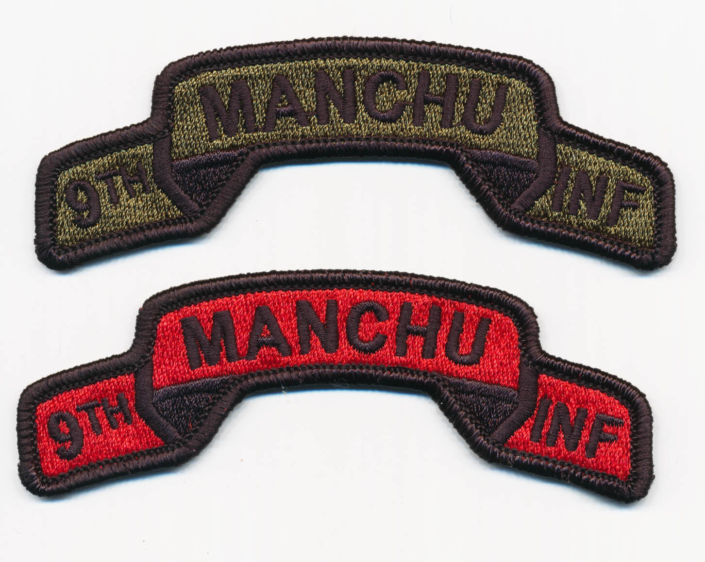 9th Infantry Regiment Scroll Tabs (2) US Ranger Style - Manchu Infantry - Iraq