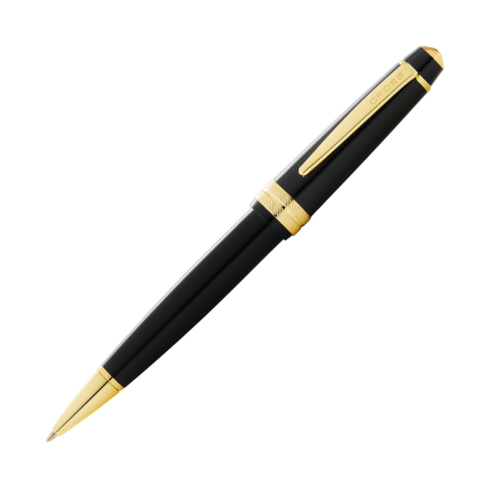 Cross Bailey Light Ballpoint Pen in Glossy Black Resin with Gold Trim - NEW