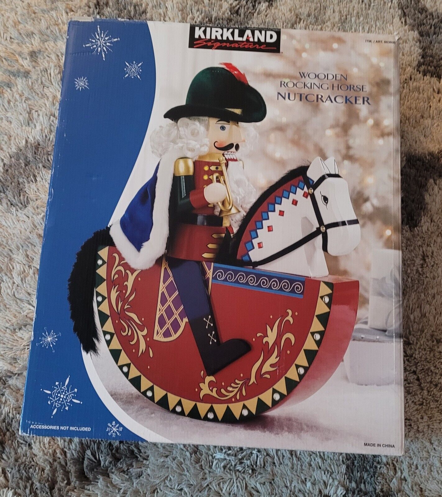 Kirkland Nutcracker Large Wooden Rocking Horse Christmas Decor Costco 18in