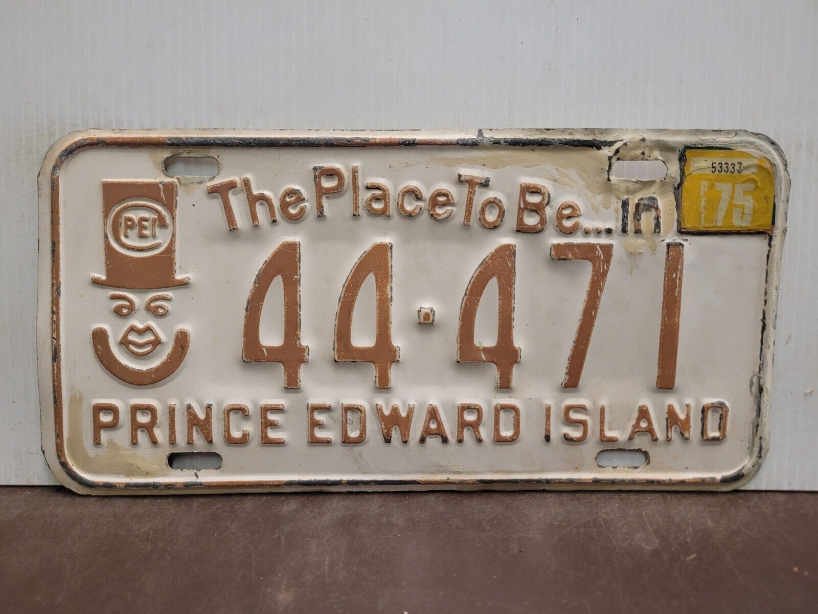 1975 Prince Edward Island License Plate Tag original.