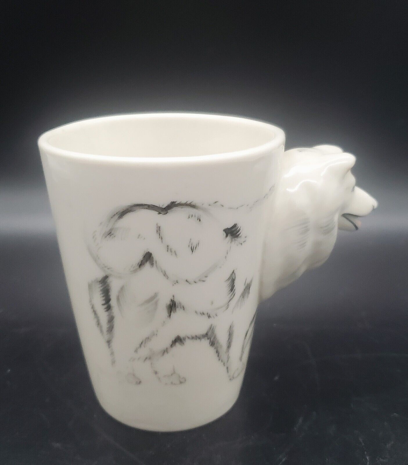 Wolf Dog Coffee Mug With 3D Head Handle by llomee Large 3D Design