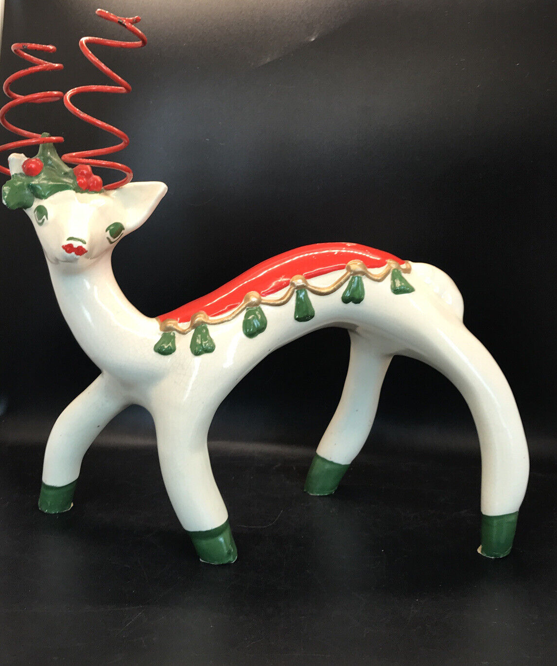 Unusual Vintage/Antique Christmas Deer Approx 10” High