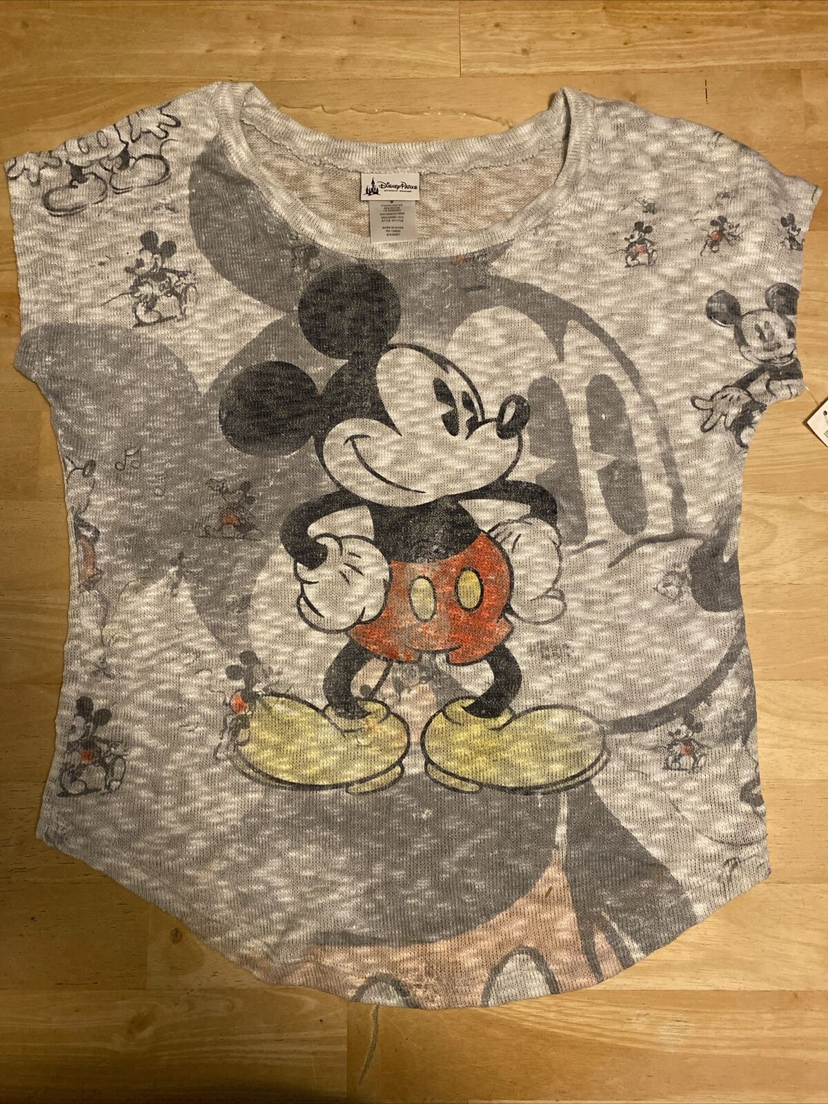 Walt Disney Parks T Shirt Womens M Mickey Mouse Short Sleeve Burnout Tee