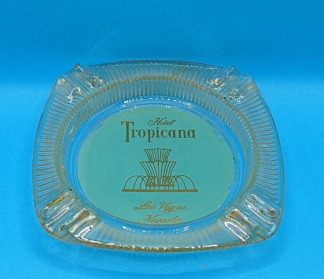 VINTAGE TROPICANA CASINO LAS VEGAS GLASS ASHTRAY (circa 1970's)