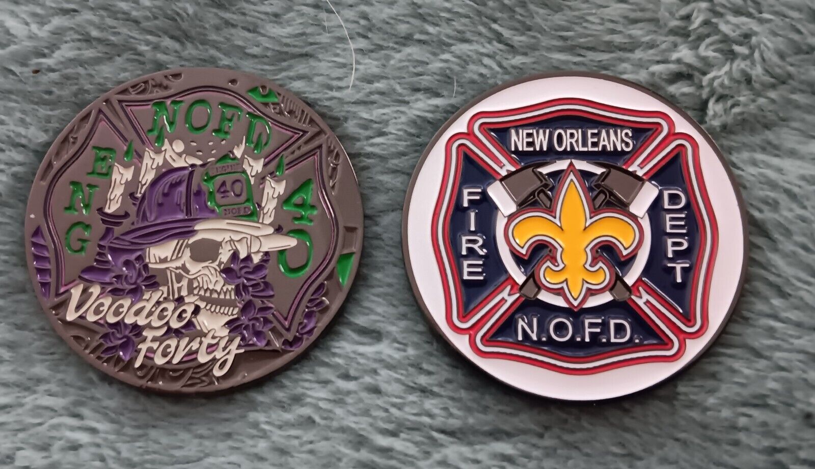 New Orleans Fire Dept Engine 40 Voodoo Forty Challenge Coin NOFD