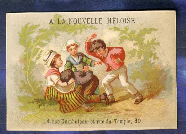 CHROMO new Háloise game hot hand spanked spanking children's Romanet 1878