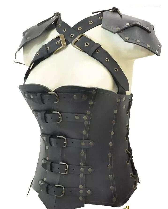Women\'s Medieval Retro Body Chest Armor,Adjustable Shoulders Guard Costume