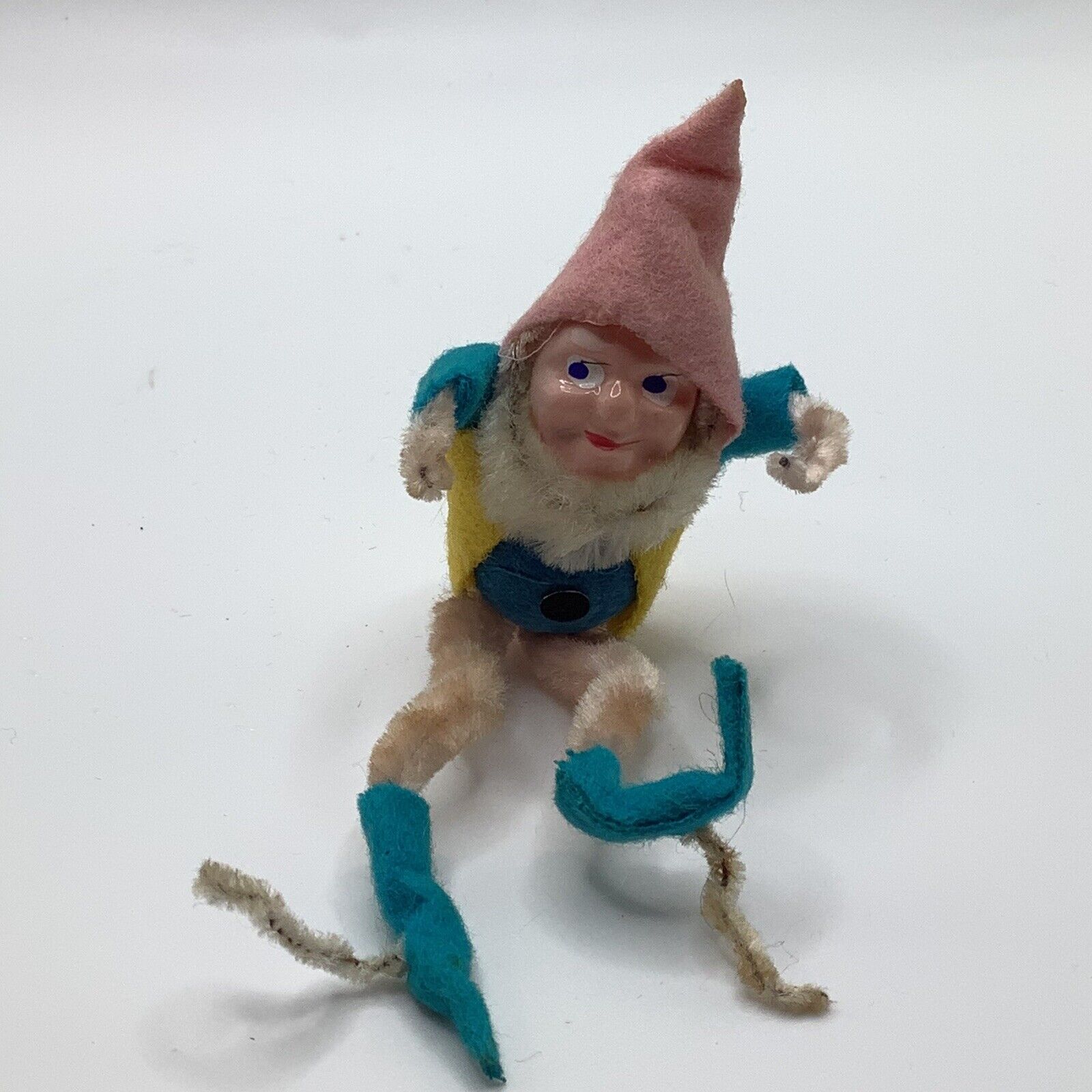 Vintage Knee Hugger Pipe Cleaner Gnome Elf 4.5” L - Legs Extended