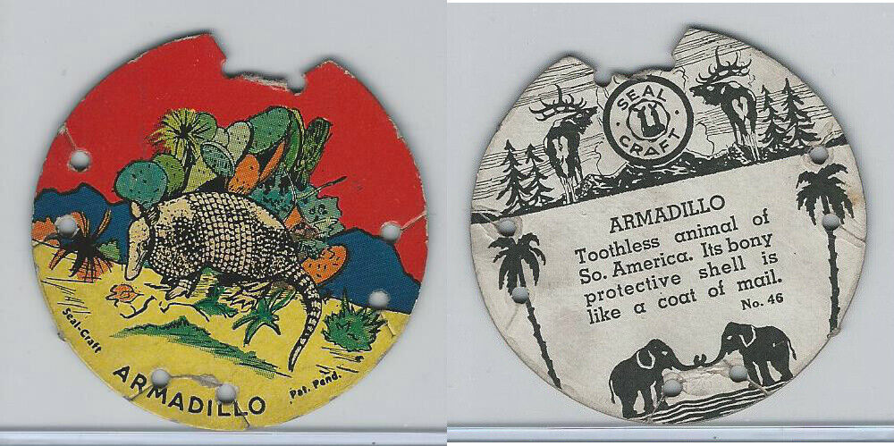 R123 Seal Craft, Seal Craft Discs, 1930's, #46 Armadillo
