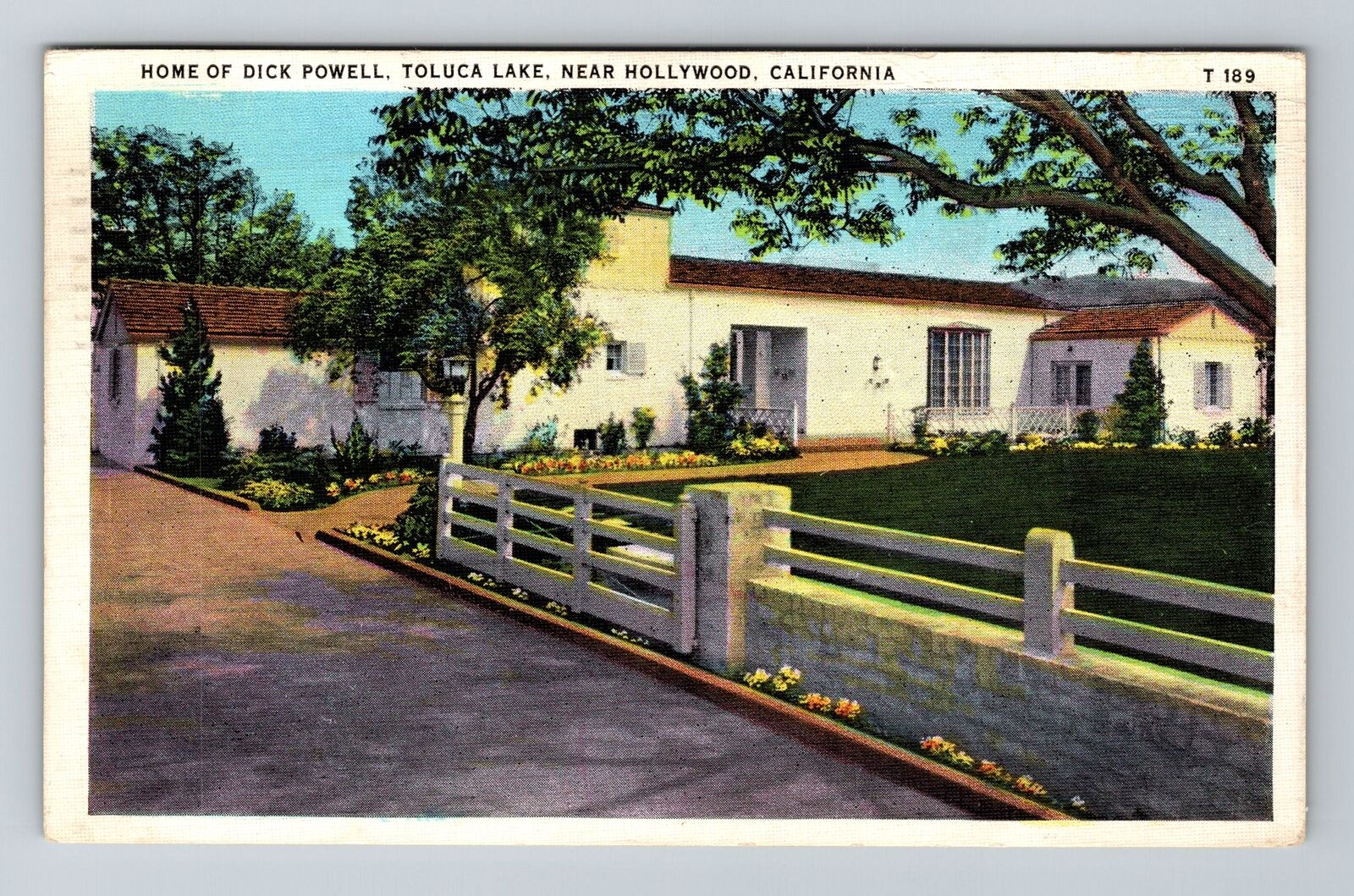 Hollywood CA-California, Home Dick Powell, Vintage Postcard