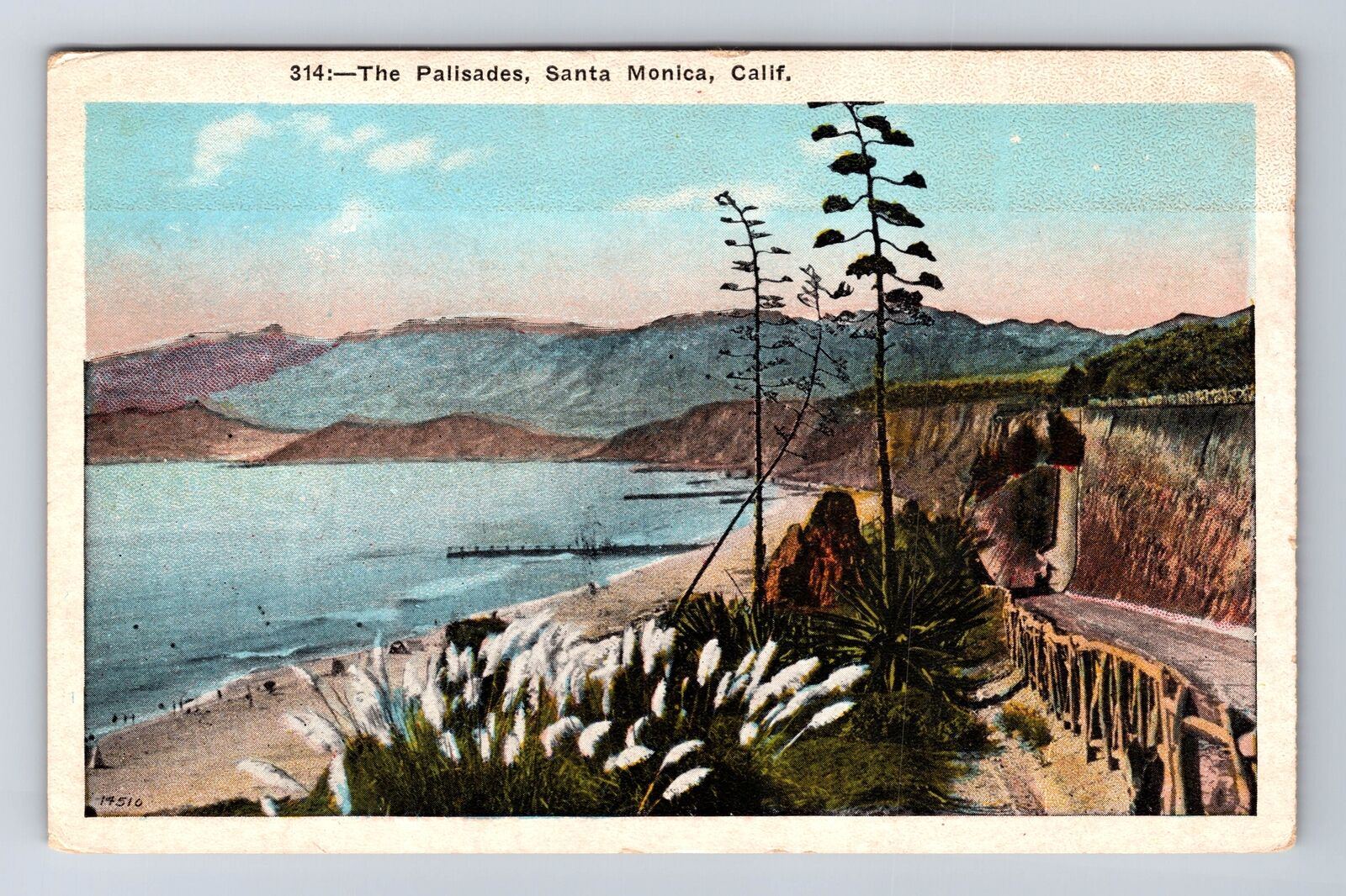 Santa Monic CA-California, The Palisades, Antique, Vintage Postcard