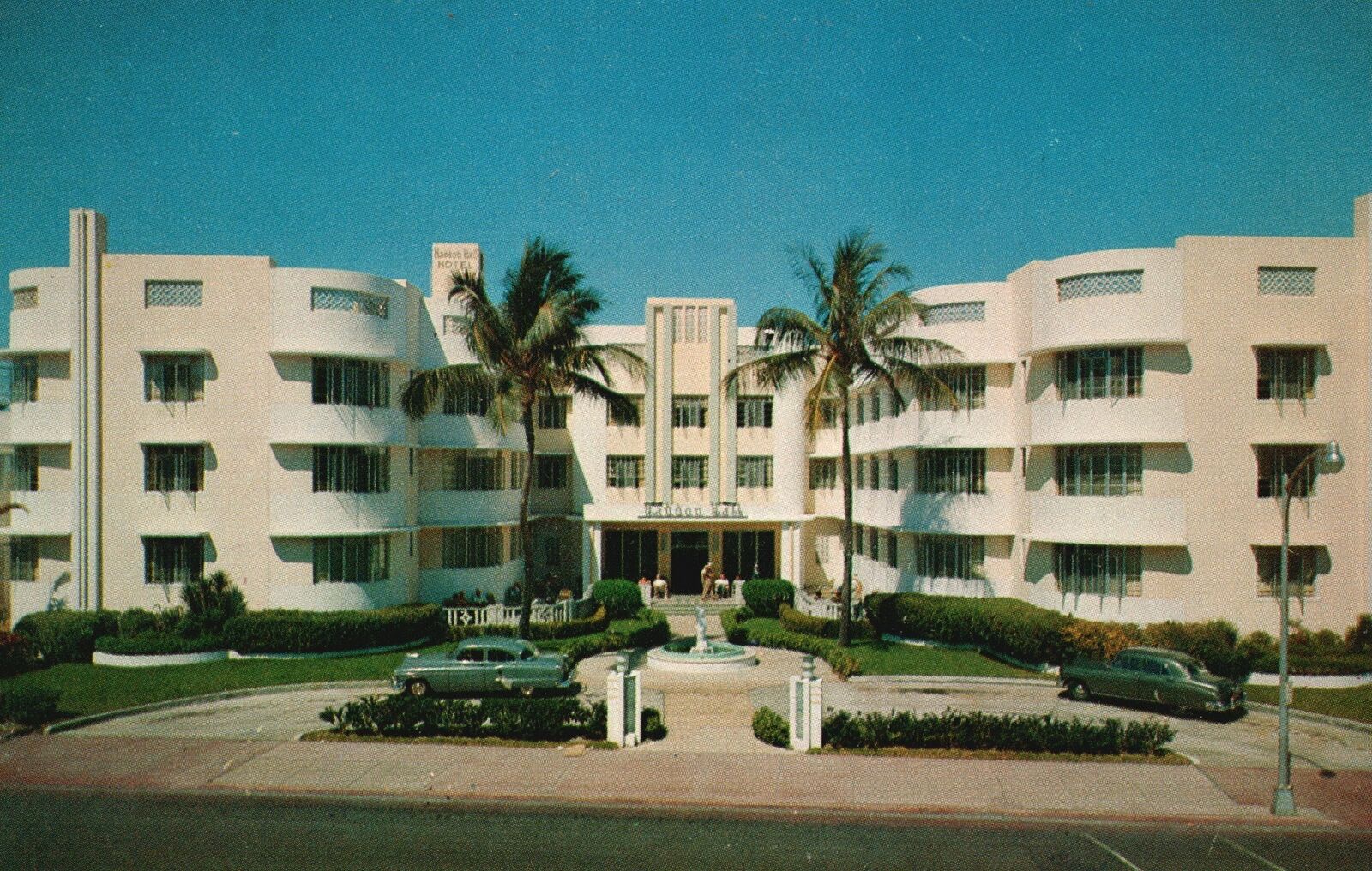 Vintage Postcard  Haddon Hall Hotel and Pool Facing Ocean Miami Beach Florida FL