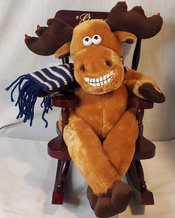 DanDee Rocking Chair Singing Moose Grandma Got Ran Over By A Reindeer Plush