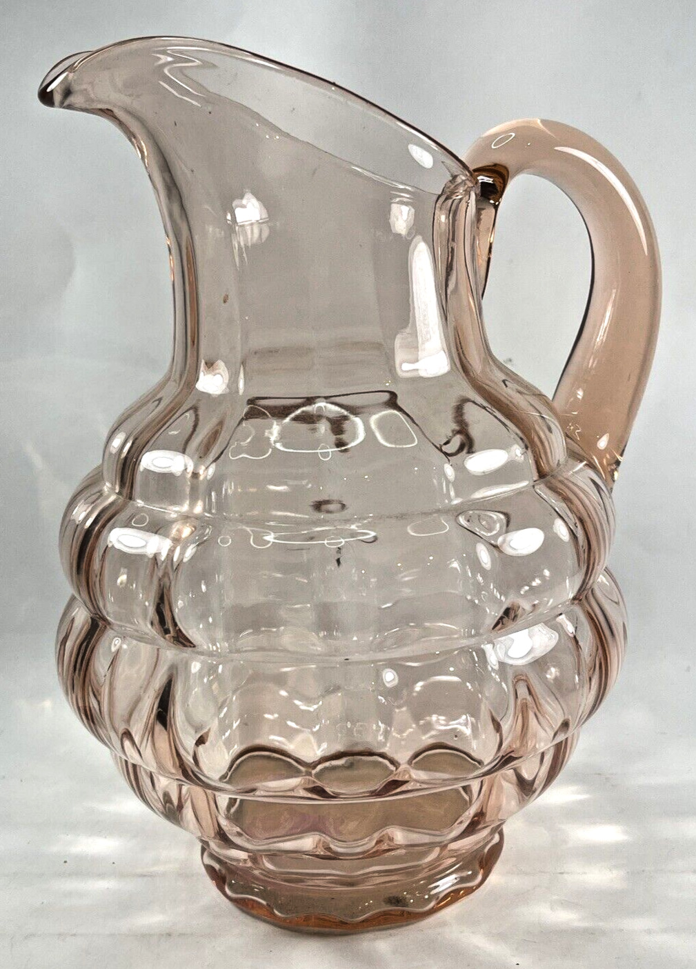 Antique Fostoria Rose Jug Pitcher 4101 80 oz Pink Glass
