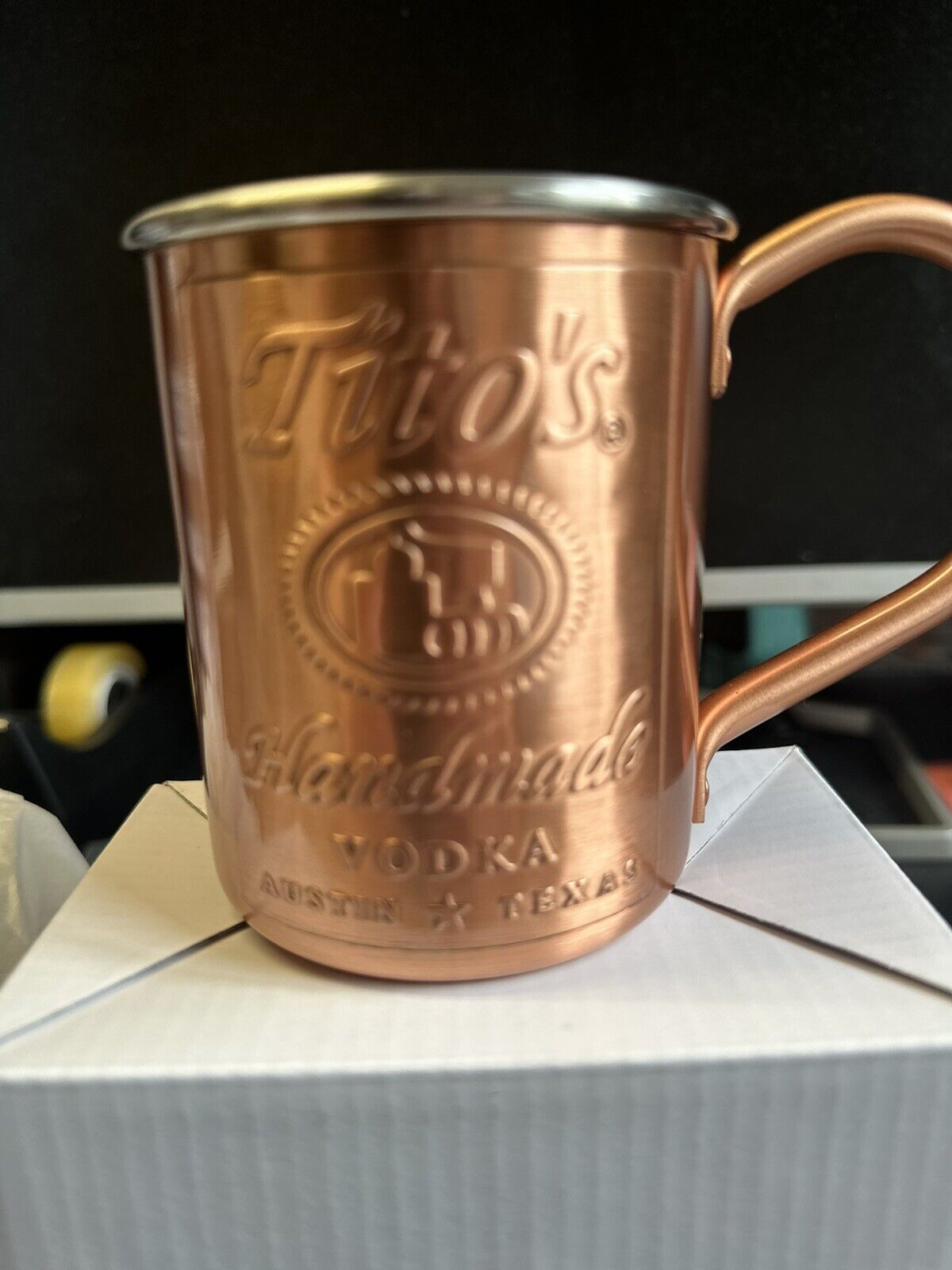 TITO'S Handmade Vodka Copper Moscow Mule Cups Mug  Yellowstone Barware 12oz