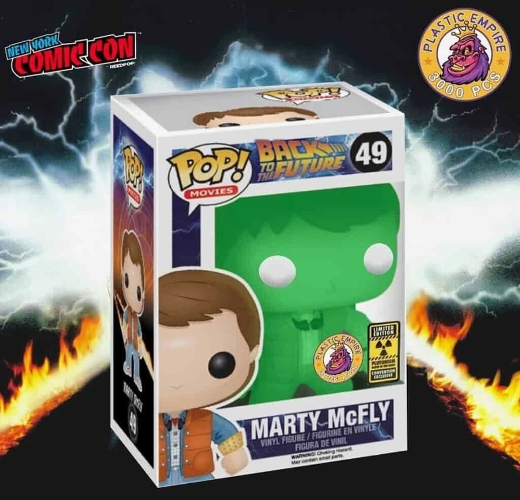FUNKO POP MARTY MCFLY PLUTONIUM GLOW IN THE DARK PLASTIC EMPIRE LIMITED TO 3000