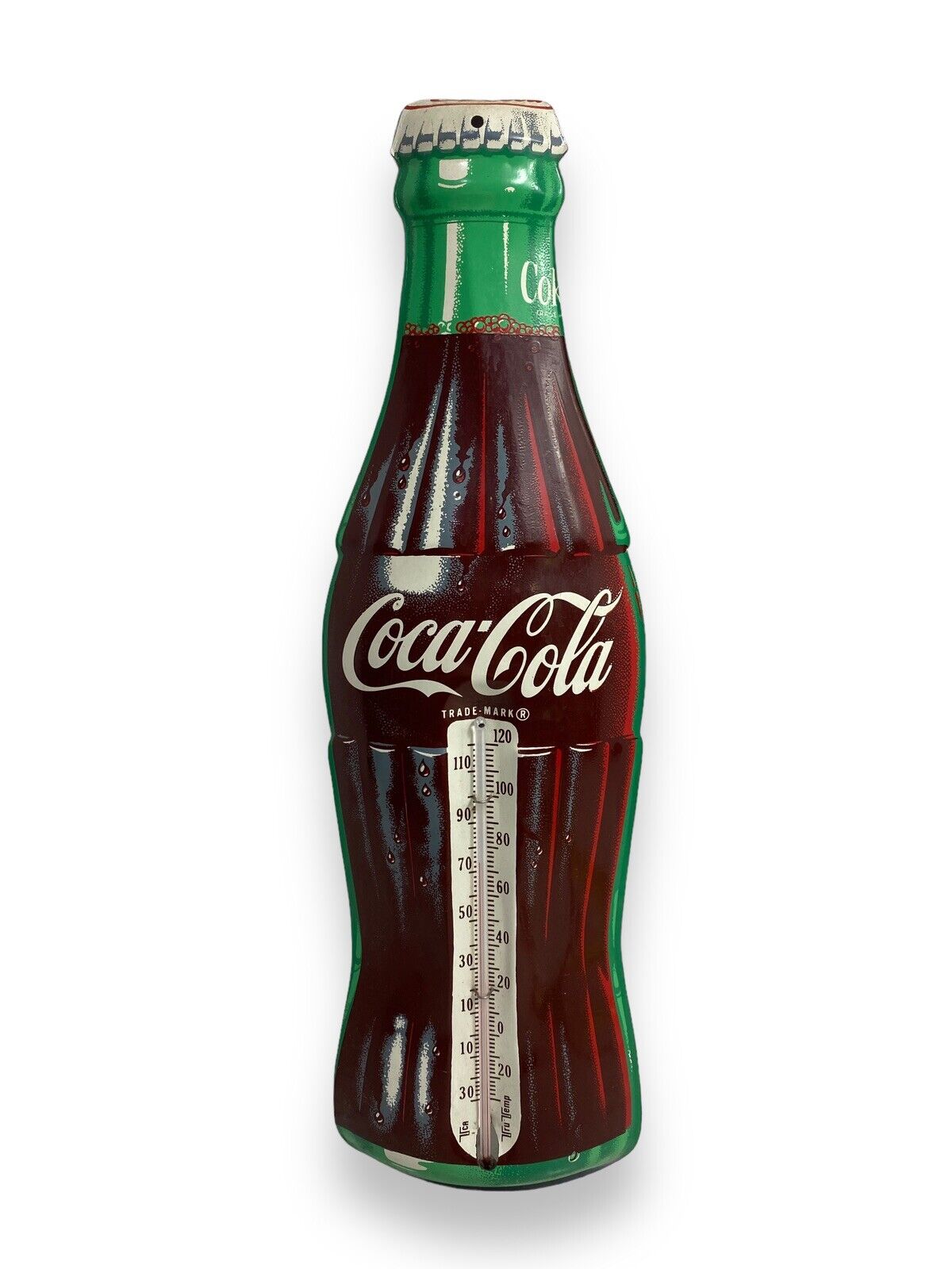 Vintage 3D Coca-Cola Coke Metal Bottle Shaped Thermometer 1950’s Working /Clean