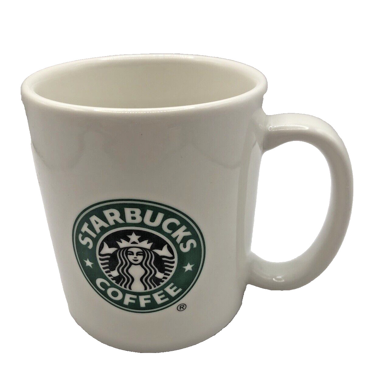 Starbucks 2004 Ceramic 2-sided Green Mermaid Logo 12oz Coffee Mug
