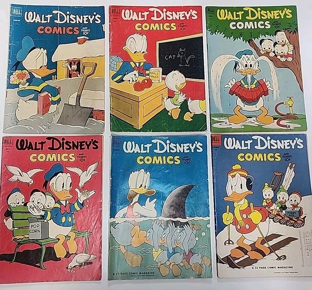 Walt Disney's Comics and Stories lot of 6 138,139,141,142,143,149. 10 Cent Dell
