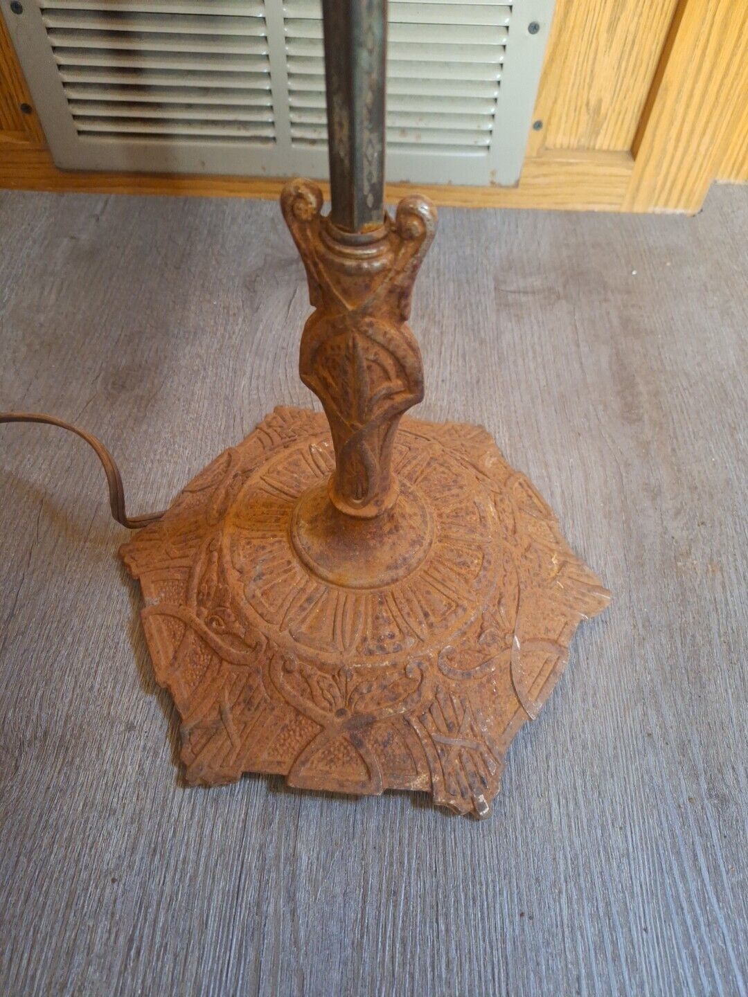 Vintage Floor Lamp for Living Room Traditional Farmhouse Tall Standing Brown 