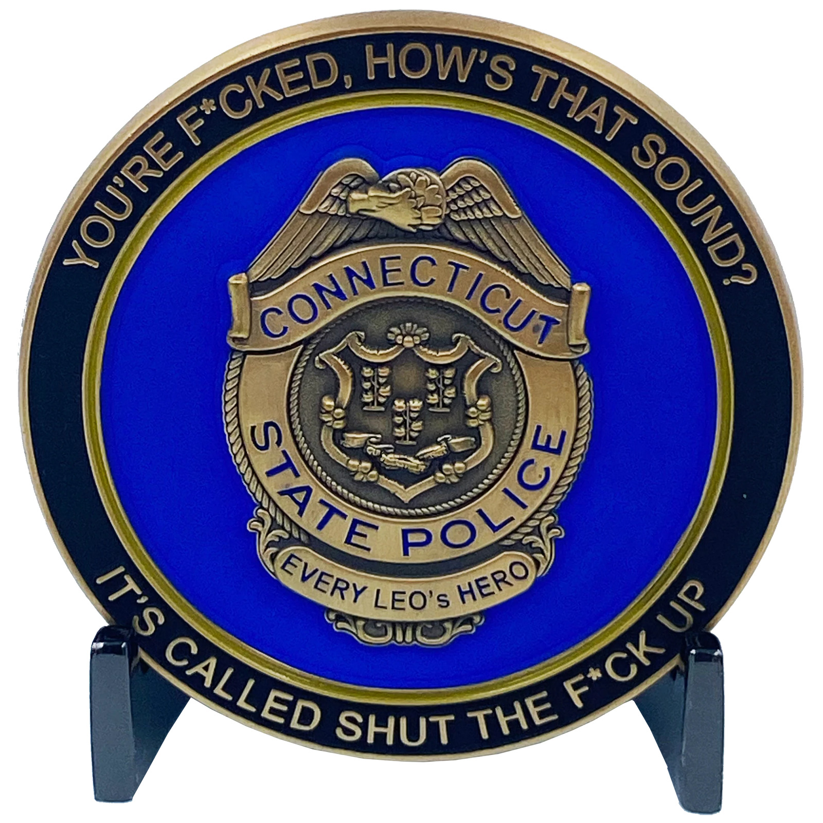 CL6-15 CSP Version 1 Challenge Coin inspired by Connecticut State Police CT Troo