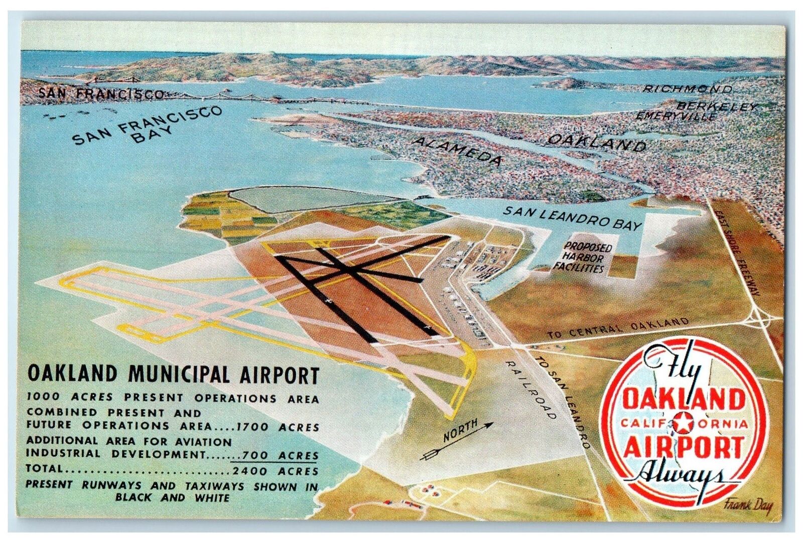 c1960\'s Oakland Municipal Airport San Francisco California CA Unposted Postcard