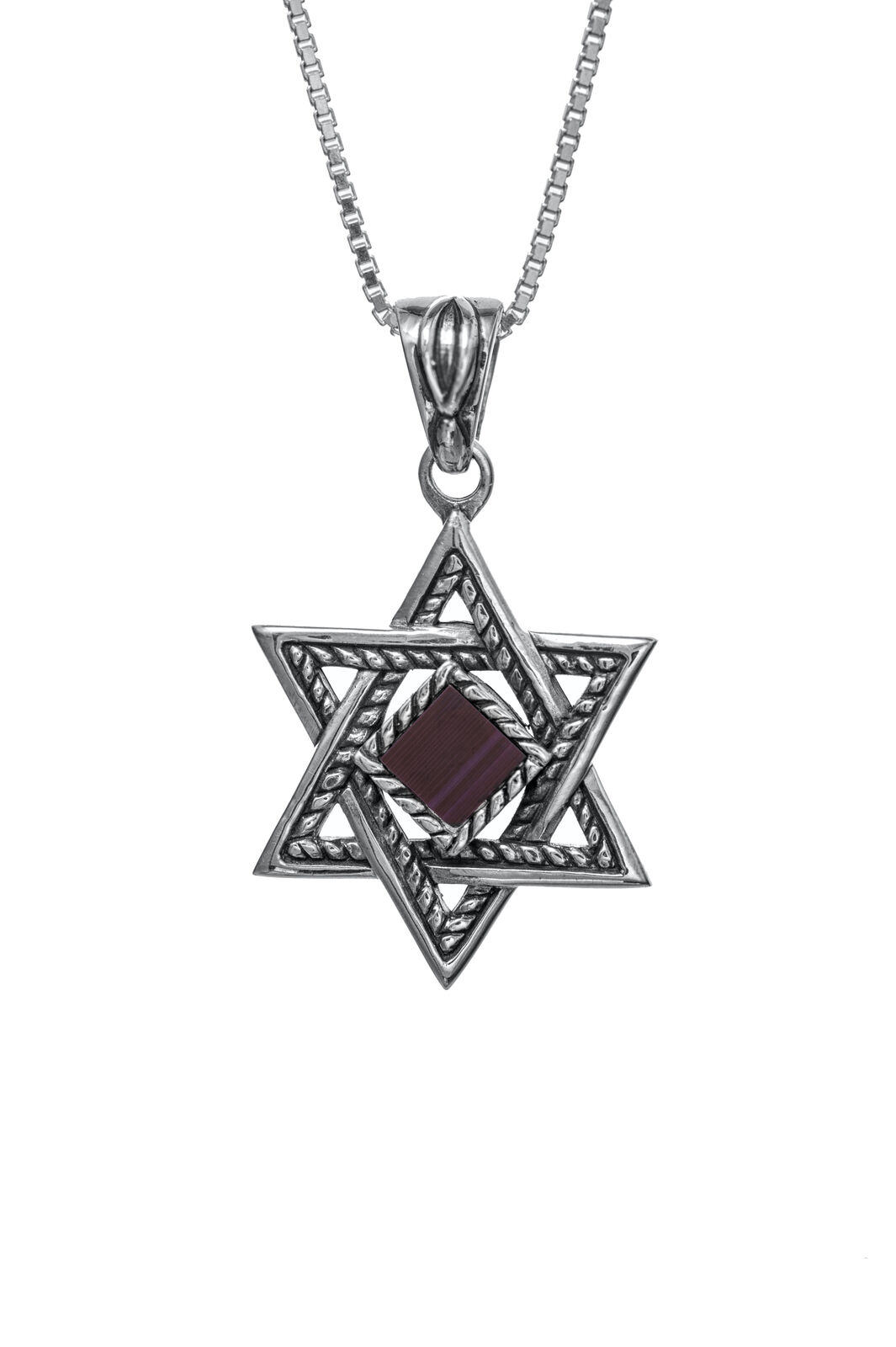 Magen David with Jerusalem Nano Bible Torah Pendant Necklace Silver 925 Gift