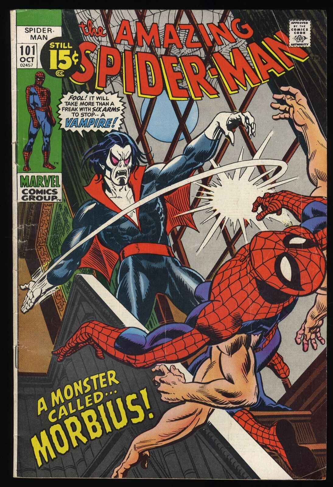 Amazing Spider-Man #101 VG/FN 5.0 1st Full Appearance of Morbius Marvel 1971
