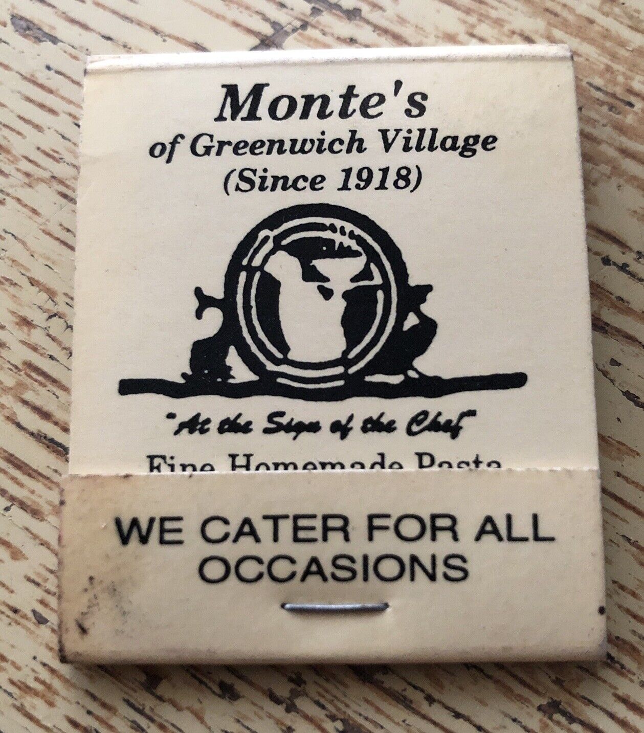 Monte’s Of Greenwich Village *Unstruck* Matchbook 1970s-90s Restaurant