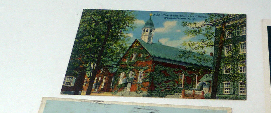 Postcard Vintage 1952 Posted Winston-Salem NC The Home Moravian Church a26