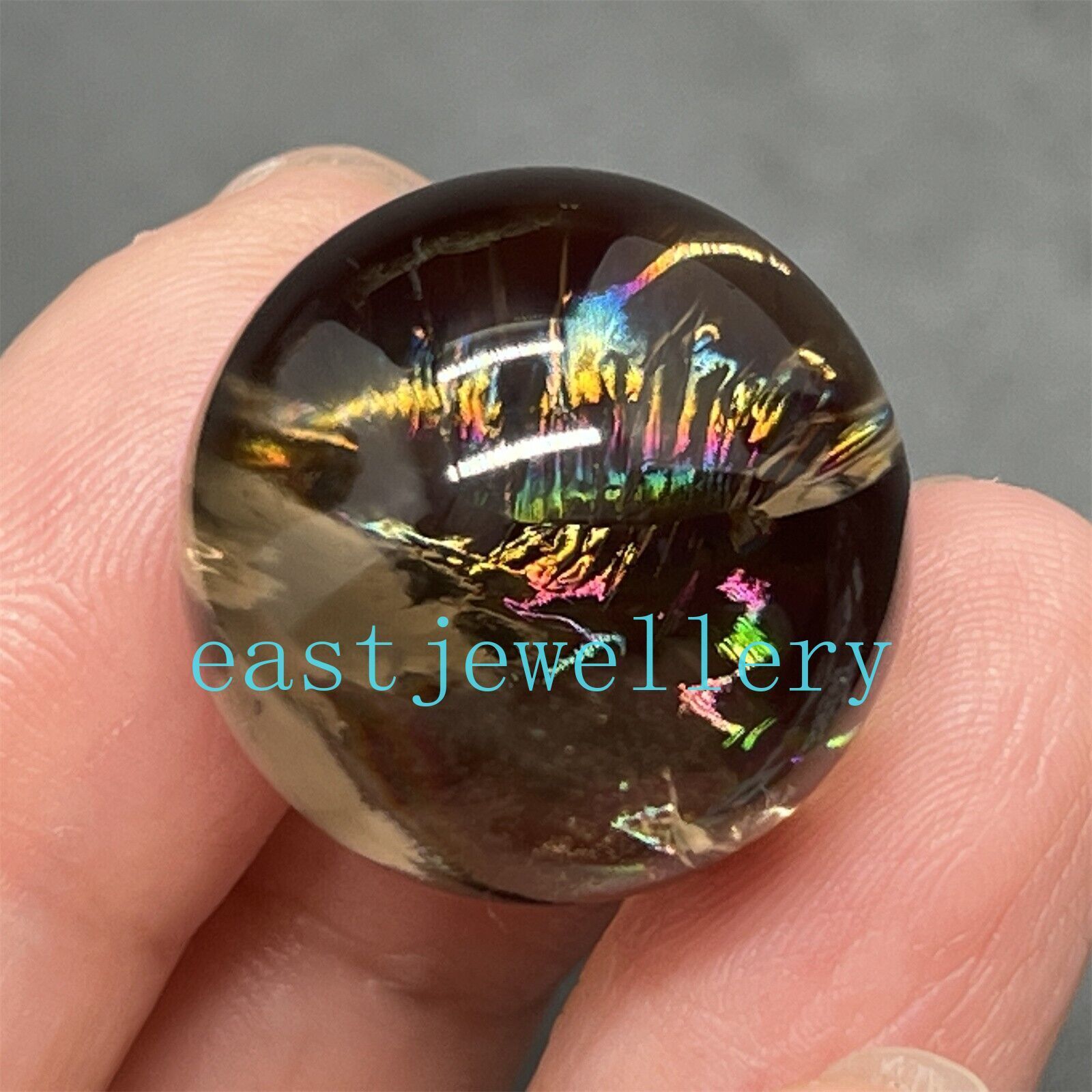 Natural Smoky Quartz gem sphere Rainbow Crystal Ball reiki healing 18mm+ 1pc