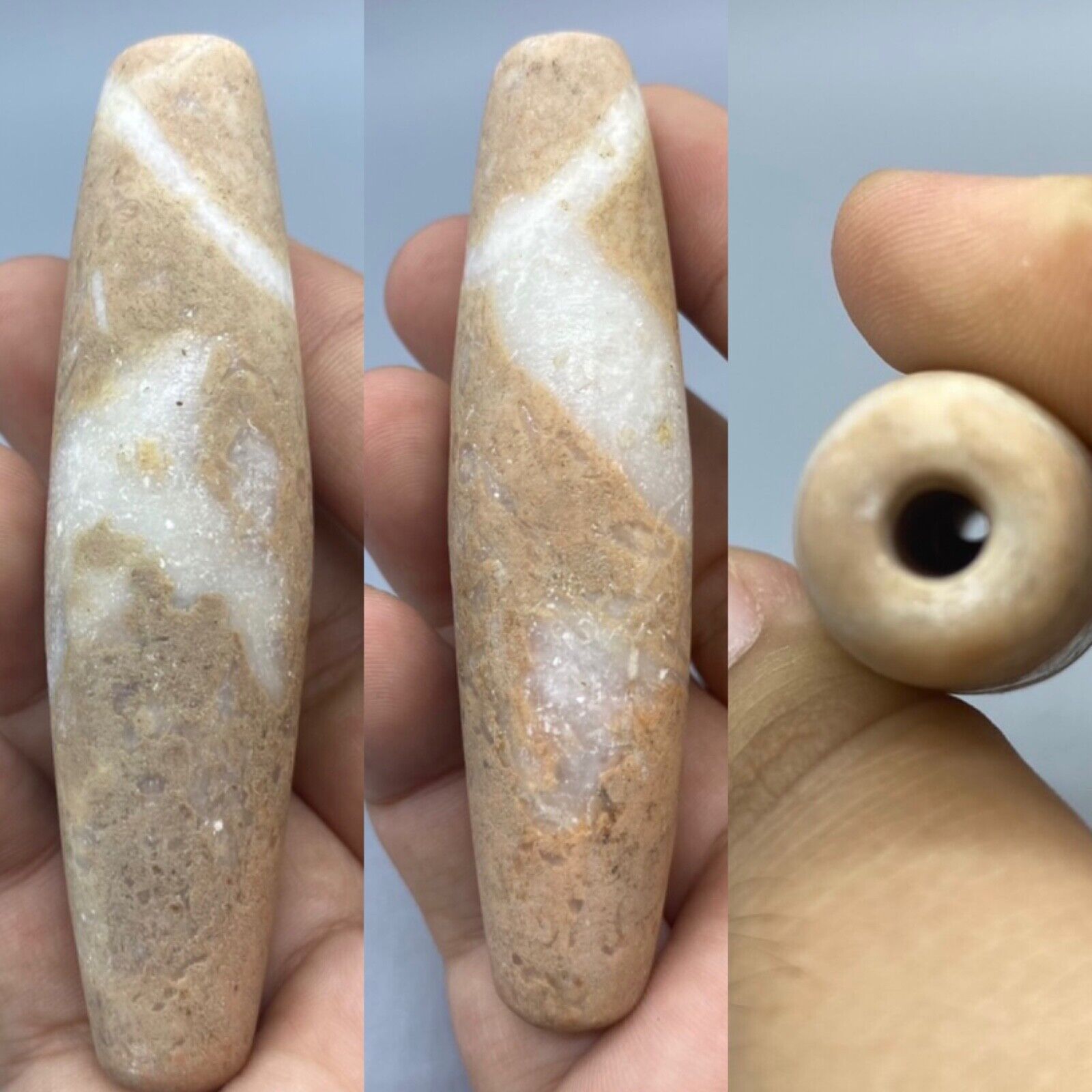 Archaic Stone Bead Authentic Prehistoric Arrowhead Artifact Native Indian