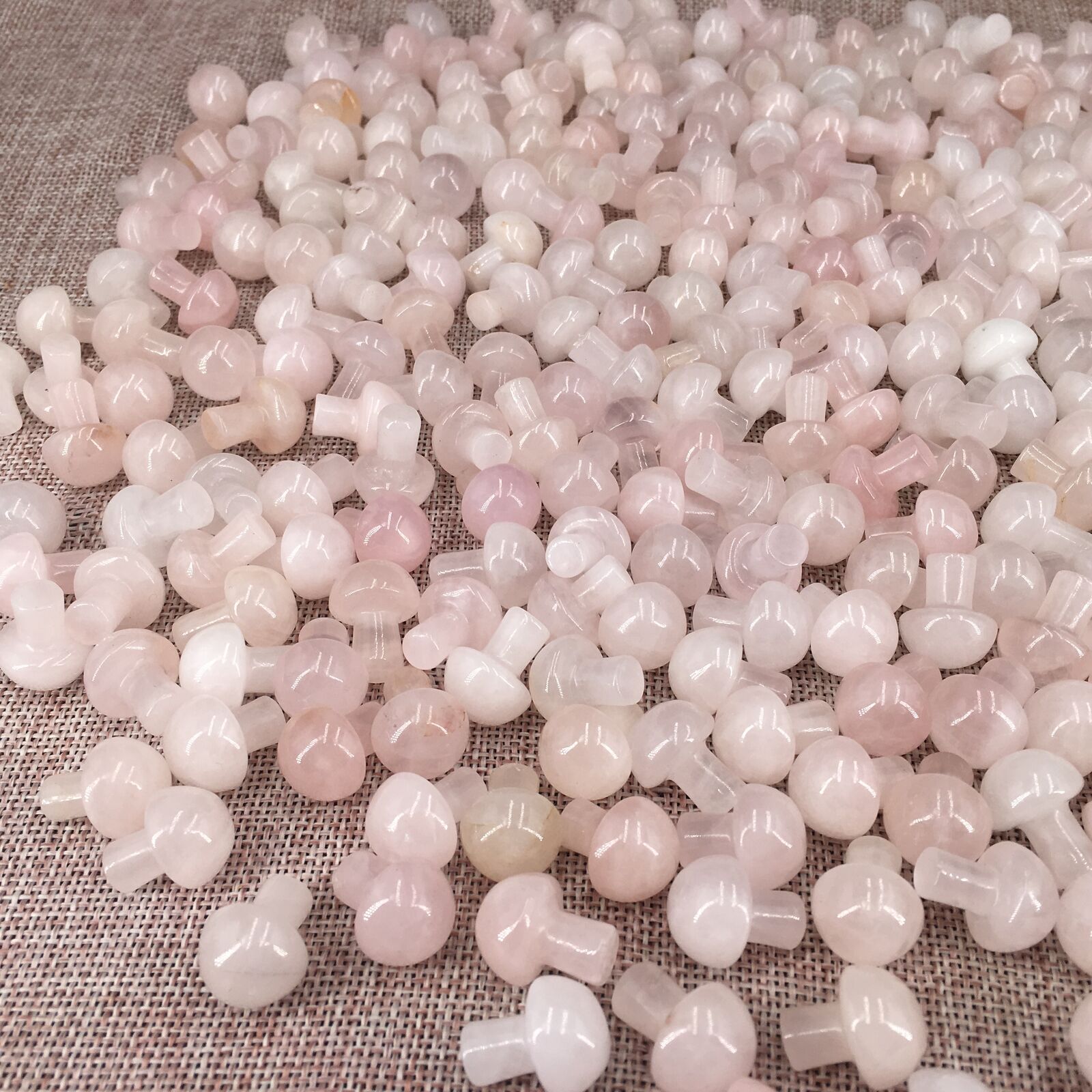 100pcs Natural mini rose Quartz mushroom Quartz Crystal Gift Reiki Healing