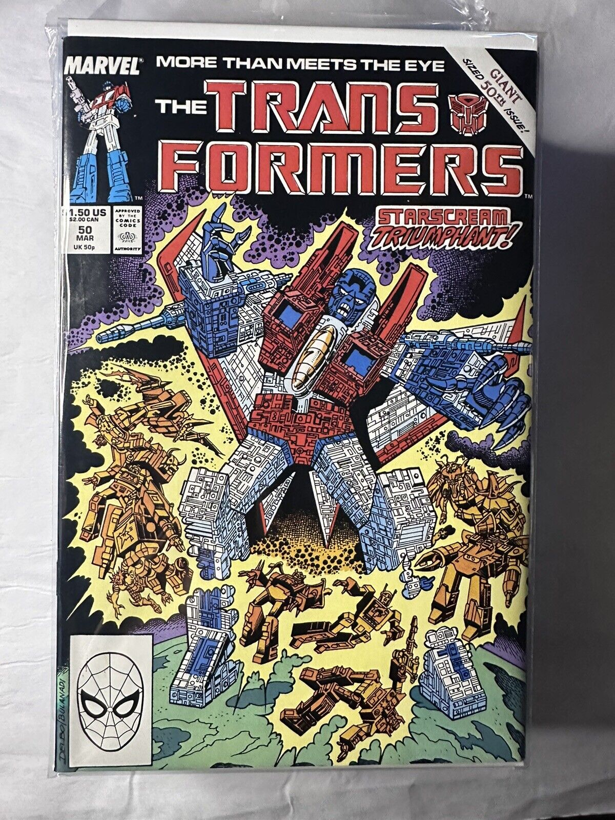 Transformers #50 Marvel Comics 1989 Double Sized Issue Vintage High Grade