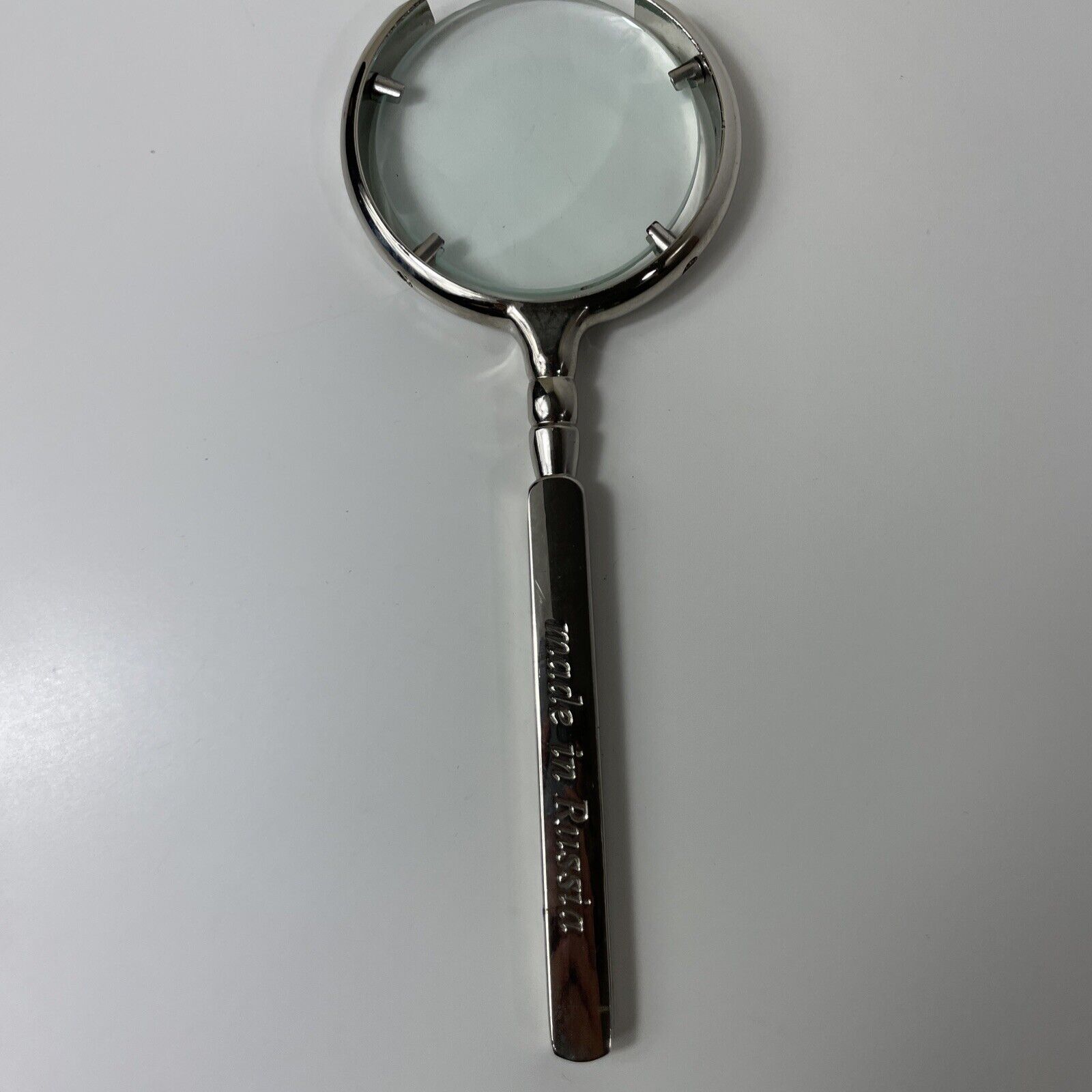 Silver Magnifying Glass Made in Russia Hand Held B25