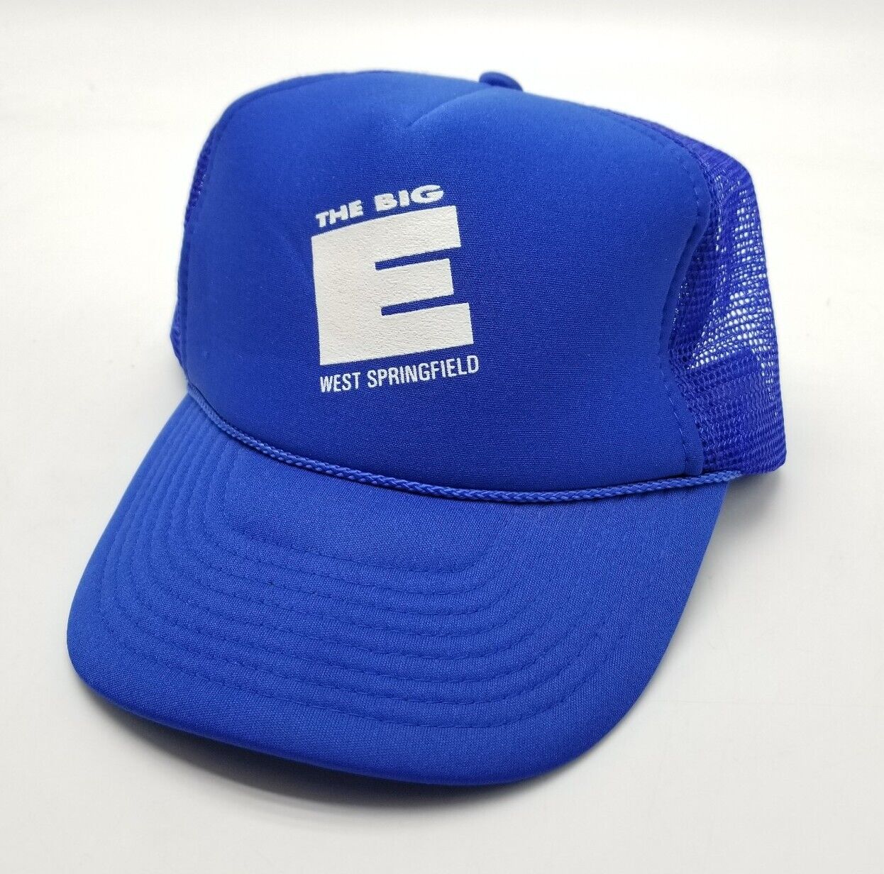 Vintage 1980s THE BIG E - West Springfield Blue Trucker Mesh Snapback Hat Nissun