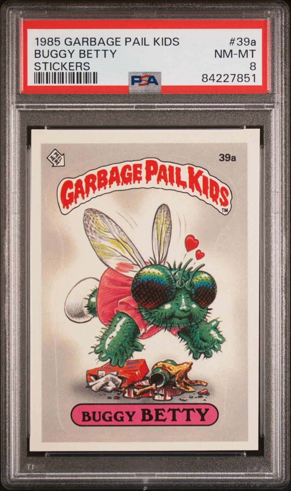 TWO STAR 2 ** 1985 Topps Garbage Pail Kids Series 1 OS1 Buggy Betty 39a PSA 8 NM