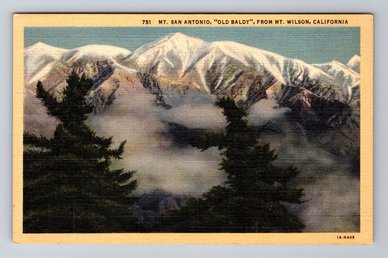 Mount Wilson CA-California, Mount San Antonio, Antique Souvenir Vintage Postcard