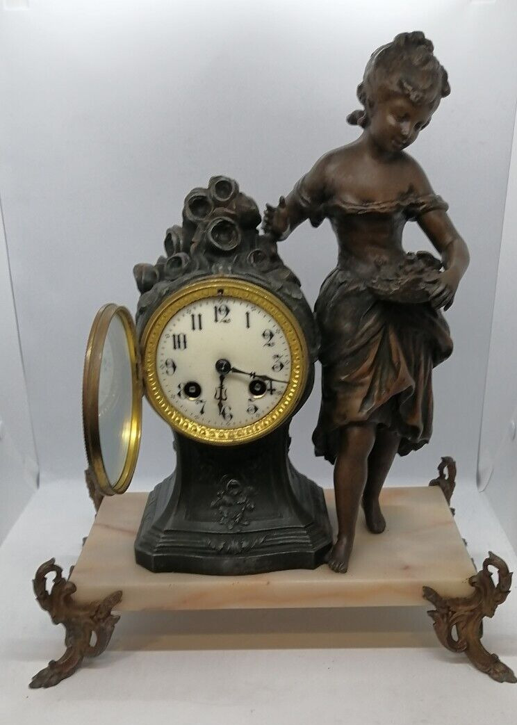 Old French Japy Freres & CIE D. HONNEUR BRONZE table clock MECHANIC FULL WORKING