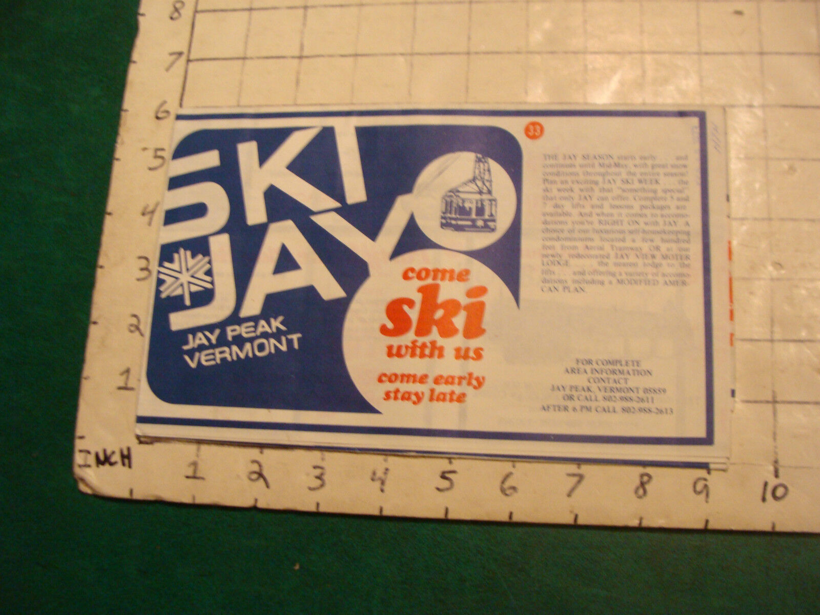 Vintage High Grade SKI Brochure: new england SKI GUIDE & MAP 1973 ski jay mt.