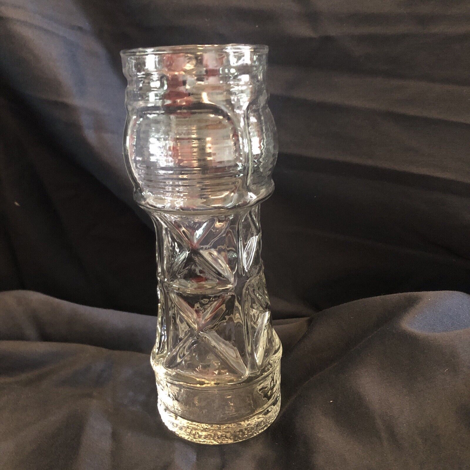 Vintage Red Lobster Lighthouse Glass Tumbler~1980s~~Cross Pattern~~16oz
