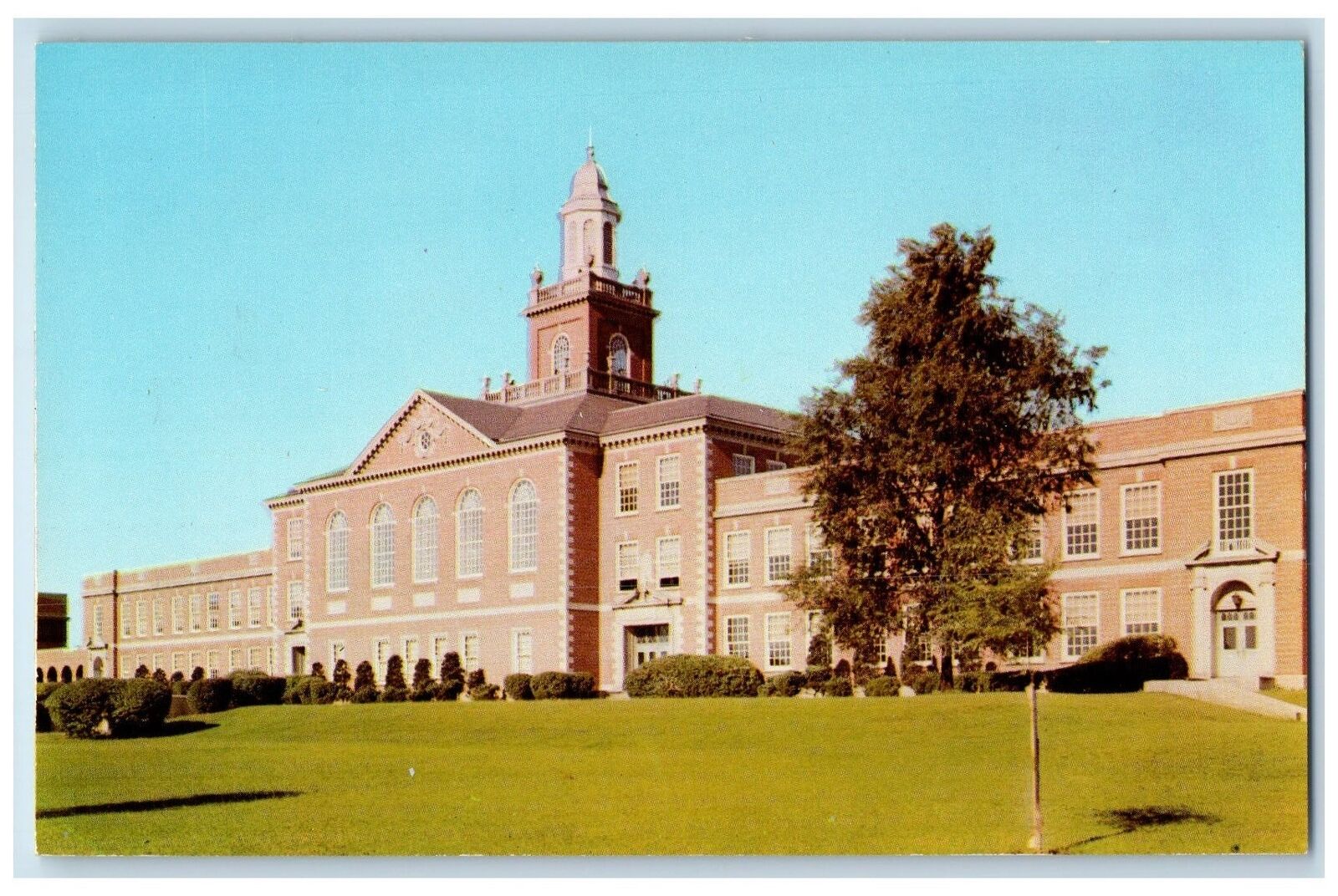 c1950 Richmond Senior High School Ground Entrance Roadside Indiana IN Postcard