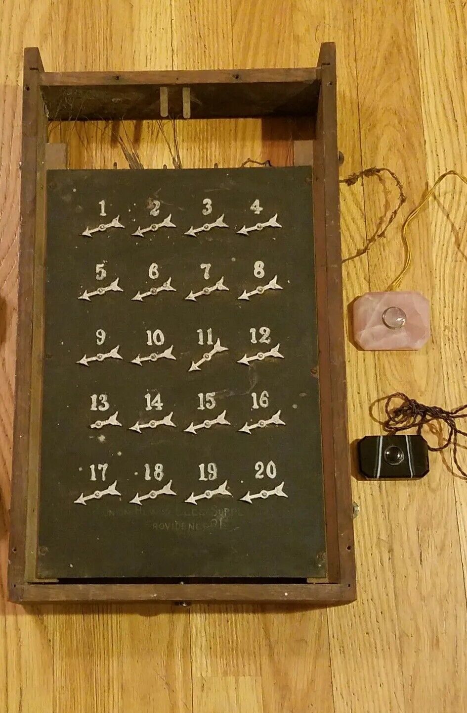 annunciator panel Antique with call Bells, Providence Rhode Island 1894