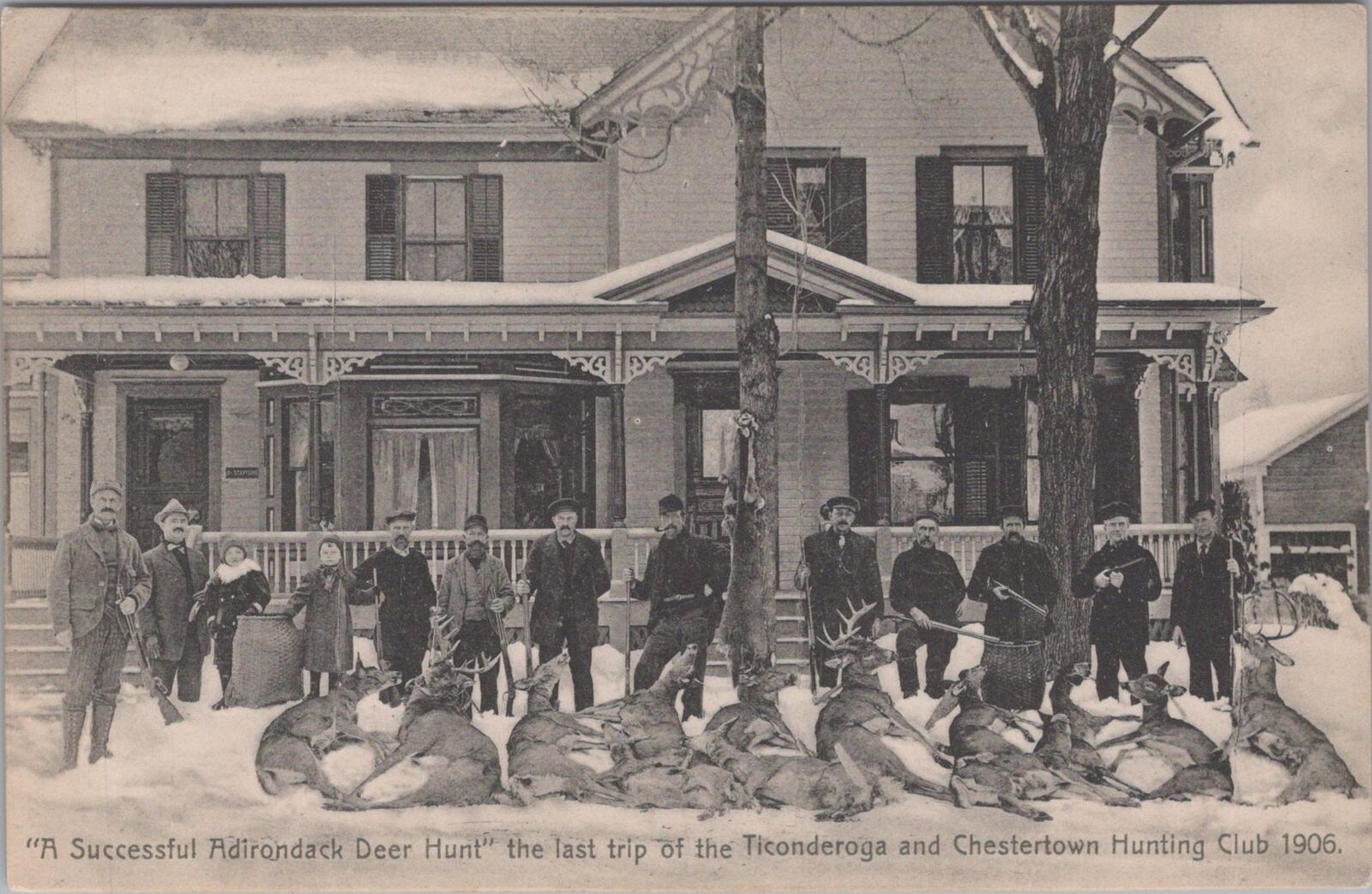 Adirondack Deer Hunt Ticonderoga Chestertown Hunting Club 1906 Unposted Postcard