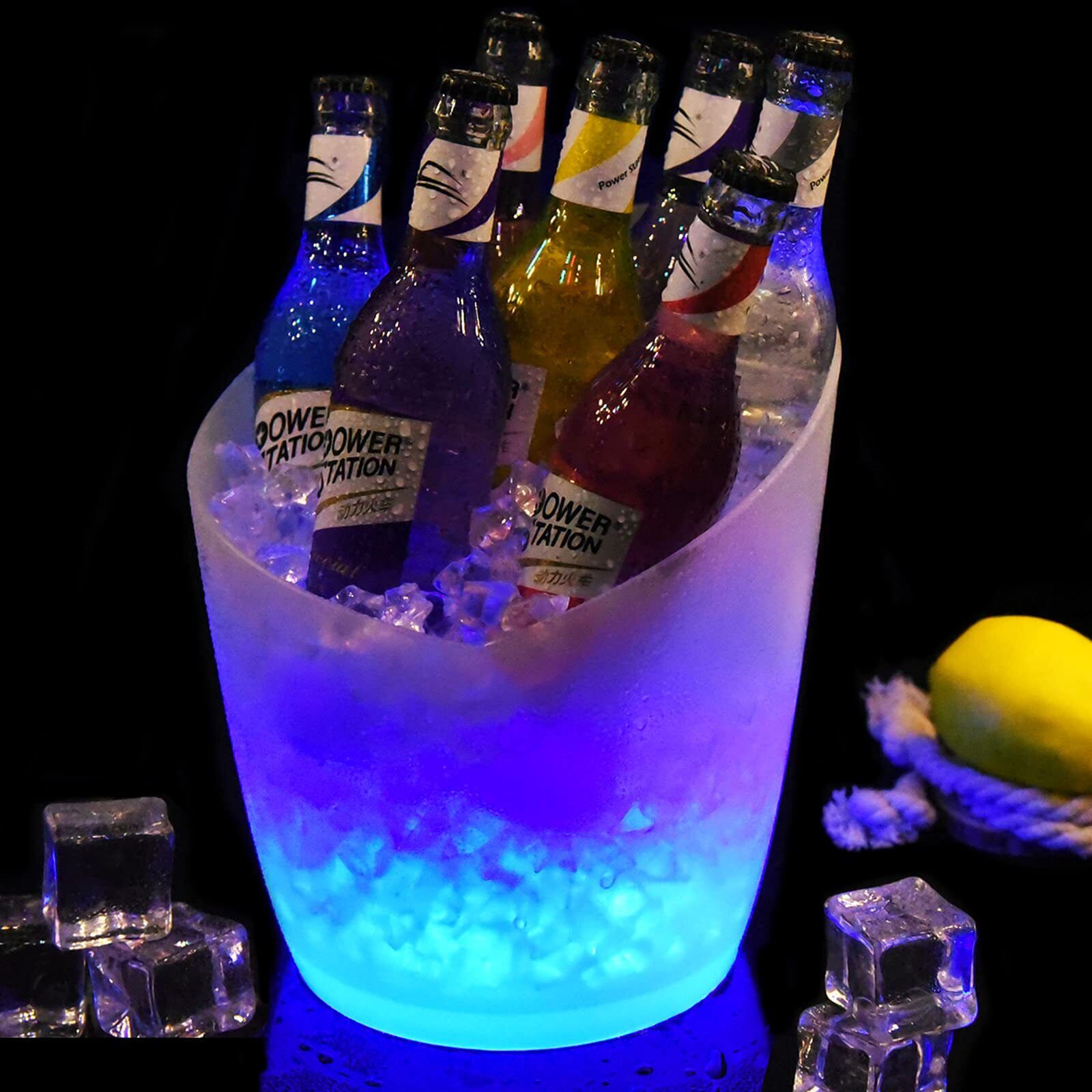 6PCS LED Ice Bucket - Portable Colorful Gradient Ice Bucket 5 LiterGreat for ...