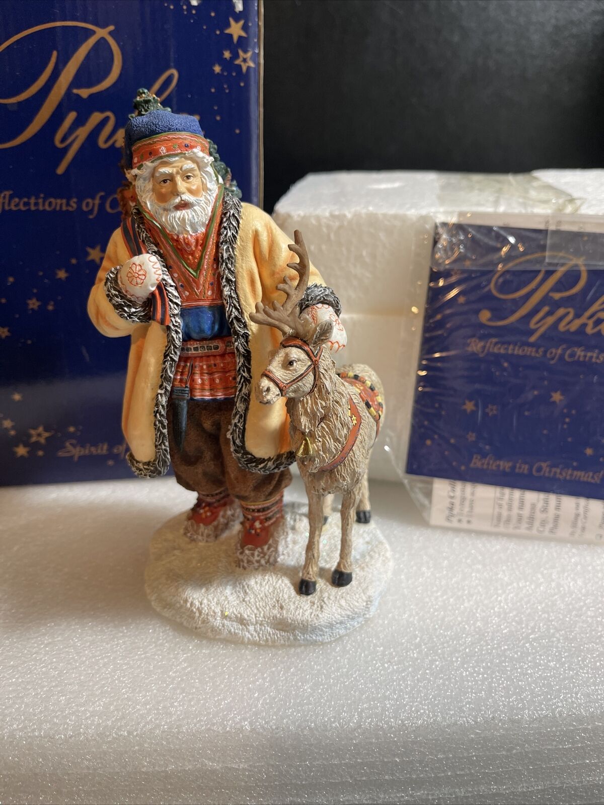 Pipka  “Laplander Santa” w Box & Certificate - 6” - 2001 Reflections Christmas ￼